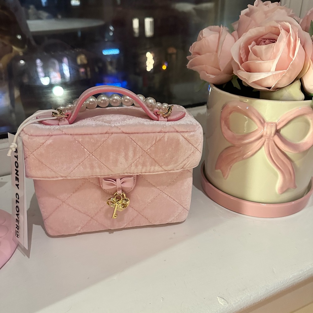 Stoney Clover Lane Pink Quilted Cosmetic Bag